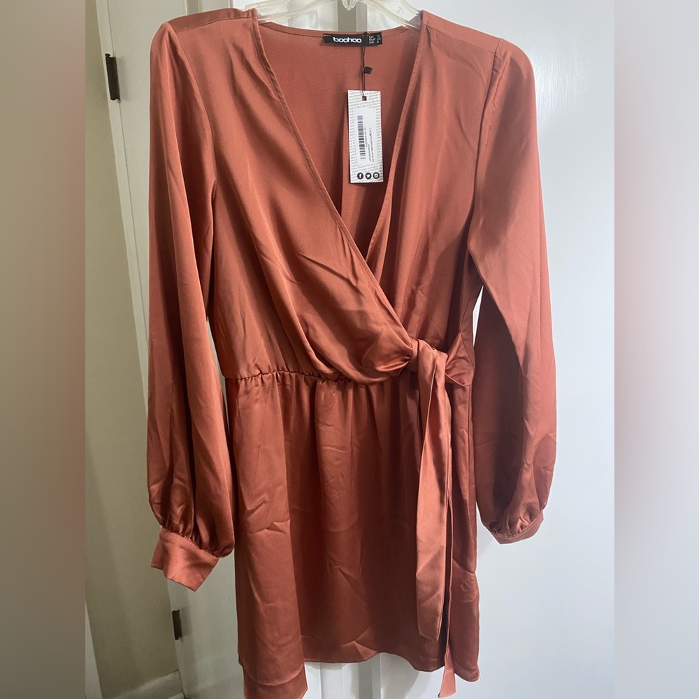 Satin wrap dress